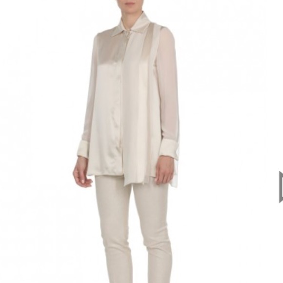 MaxMara Tops - Max Mara Natural Marsala Shirt With Scarf-NWT-4